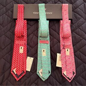 Vineyard Vines Silk Tie Trio - Red, Green, Pink